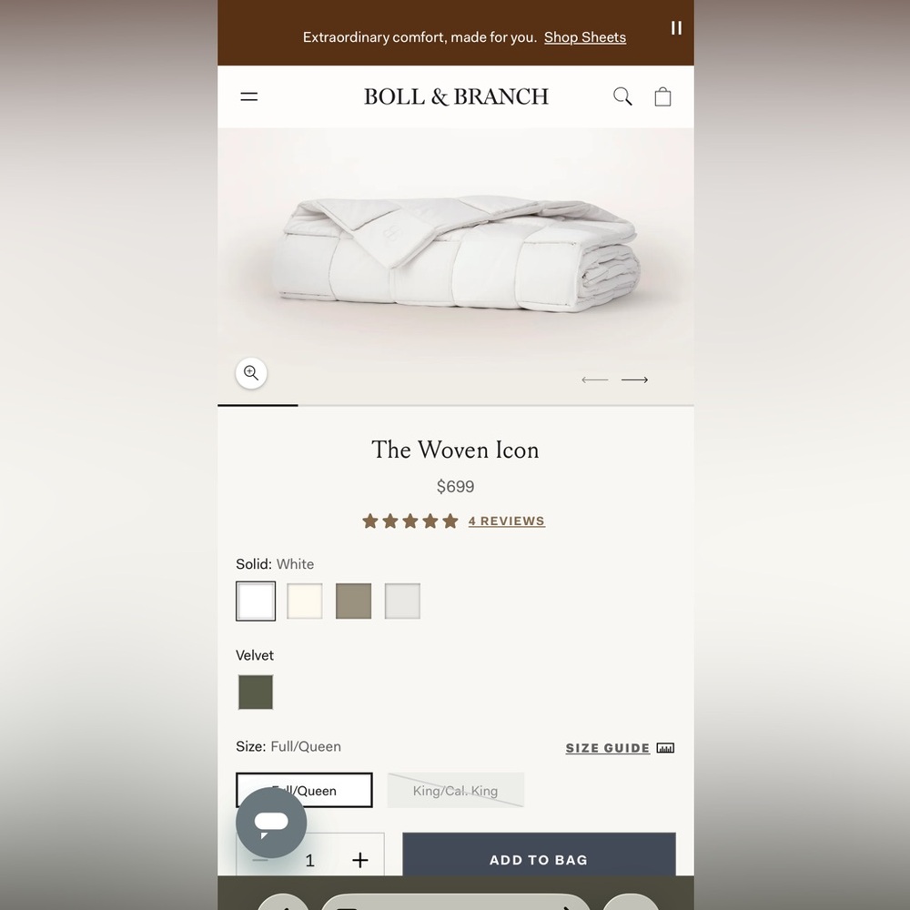 NWOT- White Woven Icon Bed Runner